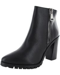 black stacked heel bootie