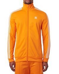 adidas beckenbauer track jacket orange