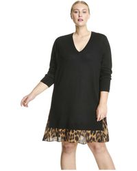 Joe Fresh Women Woven Hem Sweater Dress In Black Lyst Joe Fresh Women Woven Hem Sweater Dress Lyst