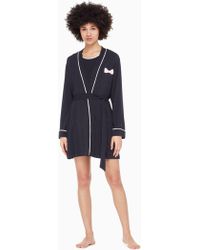 Kate Spade Jersey Blend Bow Robe - Black
