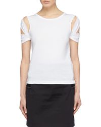 Helmut Lang Bondage Crisscross Sleeve T Shirt Lyst Helmut Lang Bondage Crisscross Sleeve T Shirt Lyst