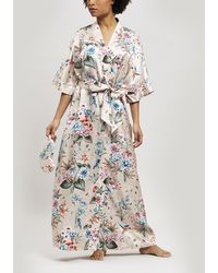 Liberty Keiko Silk Charmeuse Long Kimono - Pink