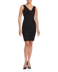 Guess Ruched Asymmetrical Dress in Black | Lyst