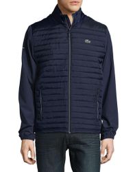 Lacoste Fleece Jacket in Blue for Men | Lyst