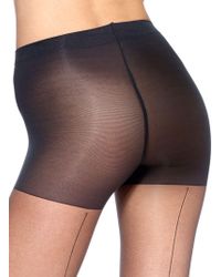Hue Backseam Sheer With Control Top - Black