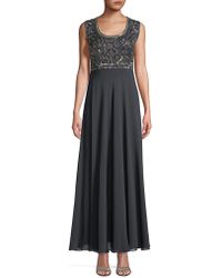 xscape embellished ruched gown