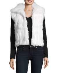 Adrienne Landau Sleeveless Fur Vest - White