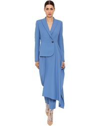Delpozo Veste Drapée En Laine - Bleu