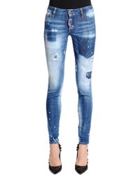 Lyst - Dsquared² Cropped Skinny Jeans in Blue