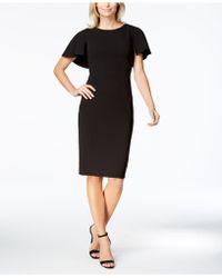 Calvin klein plus size illusion trim sheath dress
