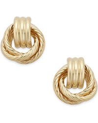 Lyst Macy S 14k Gold Door Knocker Earrings In Metallic Macy S Textured Door Knocker Earrings In 14k Gold Lyst