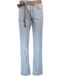 Brunello Cucinelli Boyfriend Jean With Grosgrain Tie - Blue