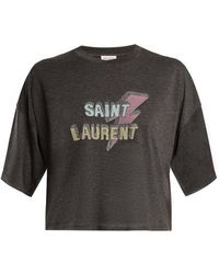 saint laurent t shirt lightning bolt women's