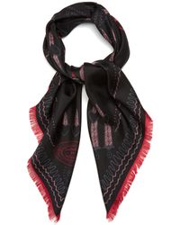 Valentino Love Blade-print Silk-satin Scarf - Black