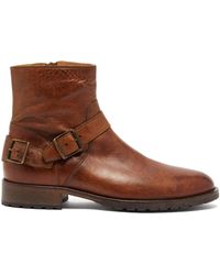 mens leather and canvas boots