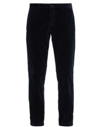Lyst - Burberry Skinny Fit Velvet Trousers in Black for Men