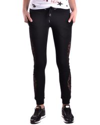 Philipp Plein Low Rise Cropped Trousers in Black - Lyst