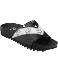 MCM Men's Visetos Slide Sandals in White for Men - Lyst