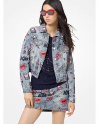 Michael Kors Giacca In Denim Ricamata - Blu