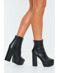 missguided chunky ankle boot in black