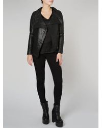 Muubaa Sinoia Leather Drape Jacket In Black