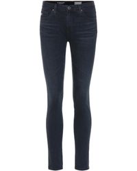 AG Jeans Jean skinny The Legging Ankle à taille mi-haute - Bleu