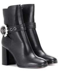 miu miu lace up leather ankle boots