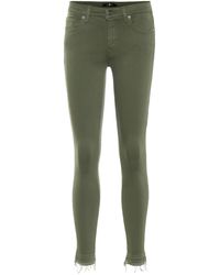 7 For All Mankind The Skinny Mid-rise Jeans - Green