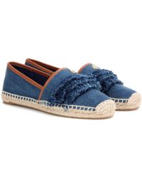 tory burch espadrille denim