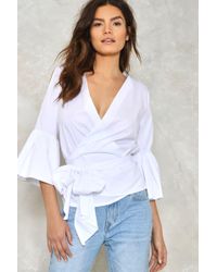 Nasty Gal | Present Tense Wrap Shirt Present Tense Wrap Shirt | Lyst