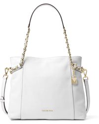 michael kors white leather shoulder bag