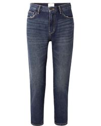 Current/Elliott The Fling Distressed Low-rise Slim Boyfriend Jeans - Blue