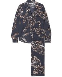 Desmond & Dempsey Printed Cotton-voile Pajama Set - Blue