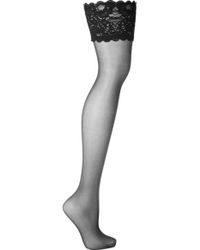 Wolford Bas Auto-adhérents 20 Deniers Satin Touch - Noir