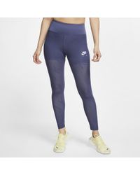 Nike Air 7/8 Mesh Running Tights - Purple