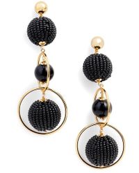 Lyst Kate Spade New York The Right Stripe Stud Earrings In Black Kate Spade Beads And Baubles Drop Earrings Lyst