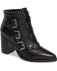 Lyst - Steve Madden Rama Leather Faux Fur Lined Ankle Boots in Brown