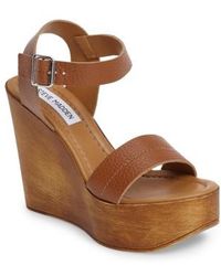 steve madden tan wedges