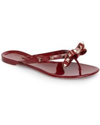 valentino black bow flip flops