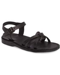 Lyst - Jerusalem Sandals The Good Shepard Leather Sandals in Black
