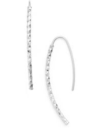Lyst Lord Taylor Sterling Silver Curved Teardrop Threader Argento Vivo Sterling Silver Curved Threader Earrings Lyst