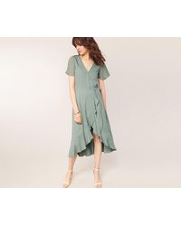 oasis megan chiffon midi dress