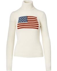 ralph lauren flag sweater cream