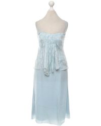 Valentino Seidenkleid mit Muster - Blau