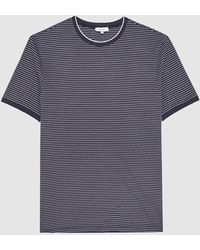 Reiss Denim Melange Crew Neck T-shirt in Grey (Gray) for Men - Lyst