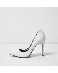river island white stilettos