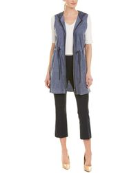 Lafayette 148 New York Salma Silk-trim Linen Vest - Blue