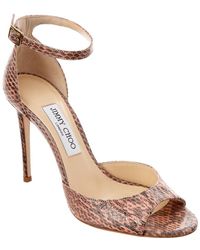 Lyst - Nicholas kirkwood 130mm Leather Flower & Elaphe Sandals