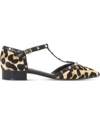 dune leopard print flats
