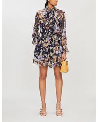 Zimmermann Sabotage Ruffled Floral-print Silk Playsuit - Multicolour
